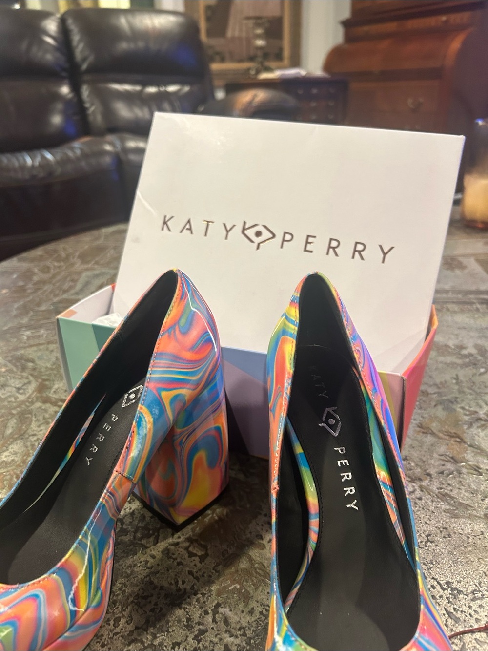 Katy Perry Platform Pump in Multicolor Swirl - Picture 5 of 9